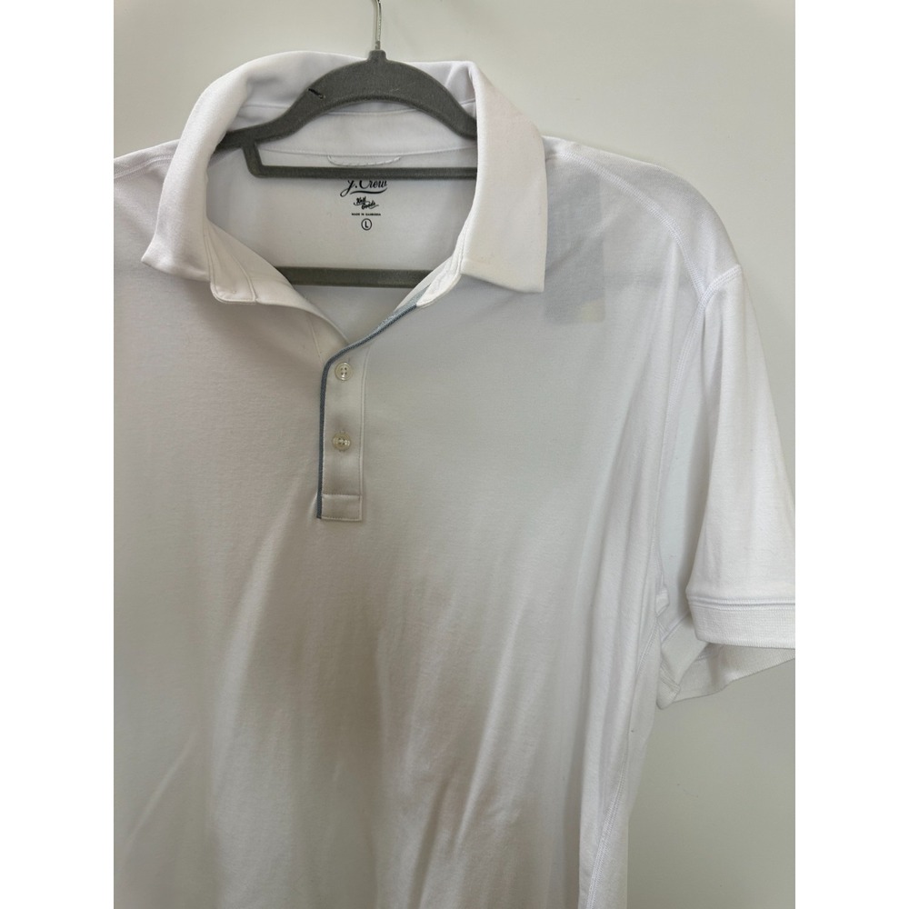 NEW J. Crew Men's Coolmax Performance Polo Shirt White Large Preppy Golf Travel - Picture 4 of 8